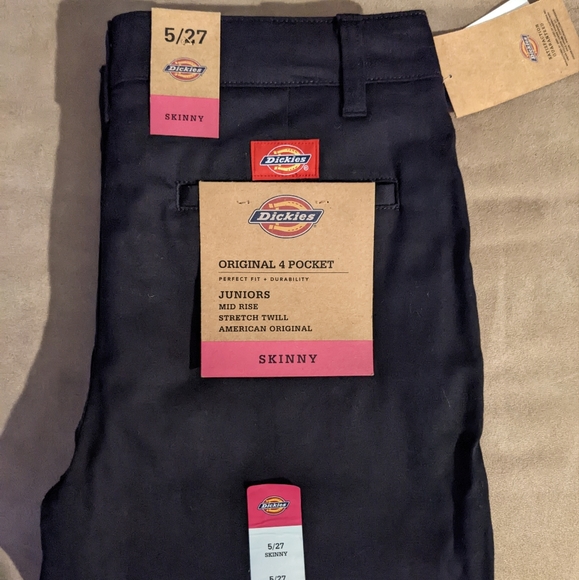 Dickies American Original 4 Pocket Juniors Mid Rise Stretch Swill Skinny Jeans - Picture 4 of 4